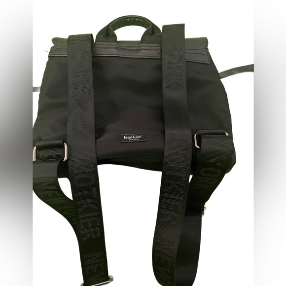 EUC Botkier Blk Faux Leather and Canvas Backpack great commuter bag Nylon straps - Picture 4 of 6